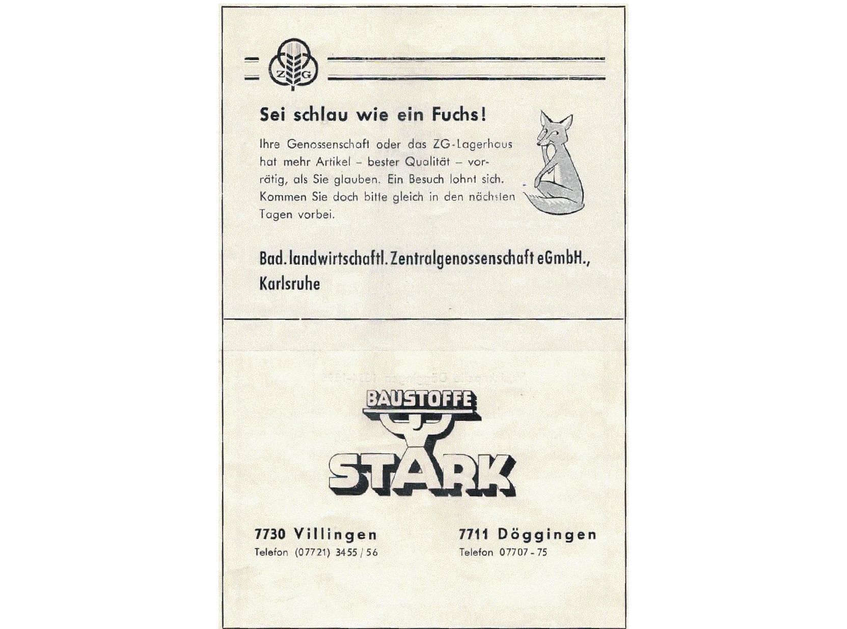 1965 Werbung STARK und ZG