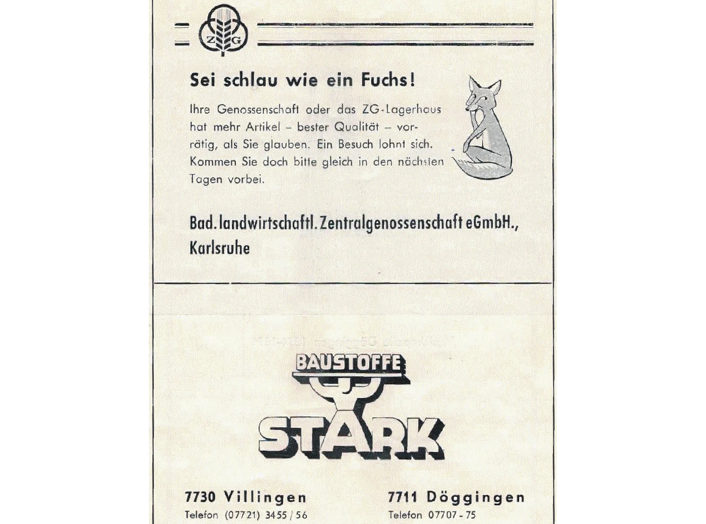 1965 Werbung STARK und ZG