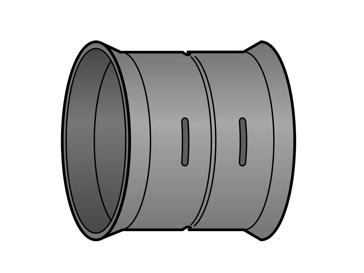 STRABUSIL-DOPPELMUFFE DN 200, SCHWARZ