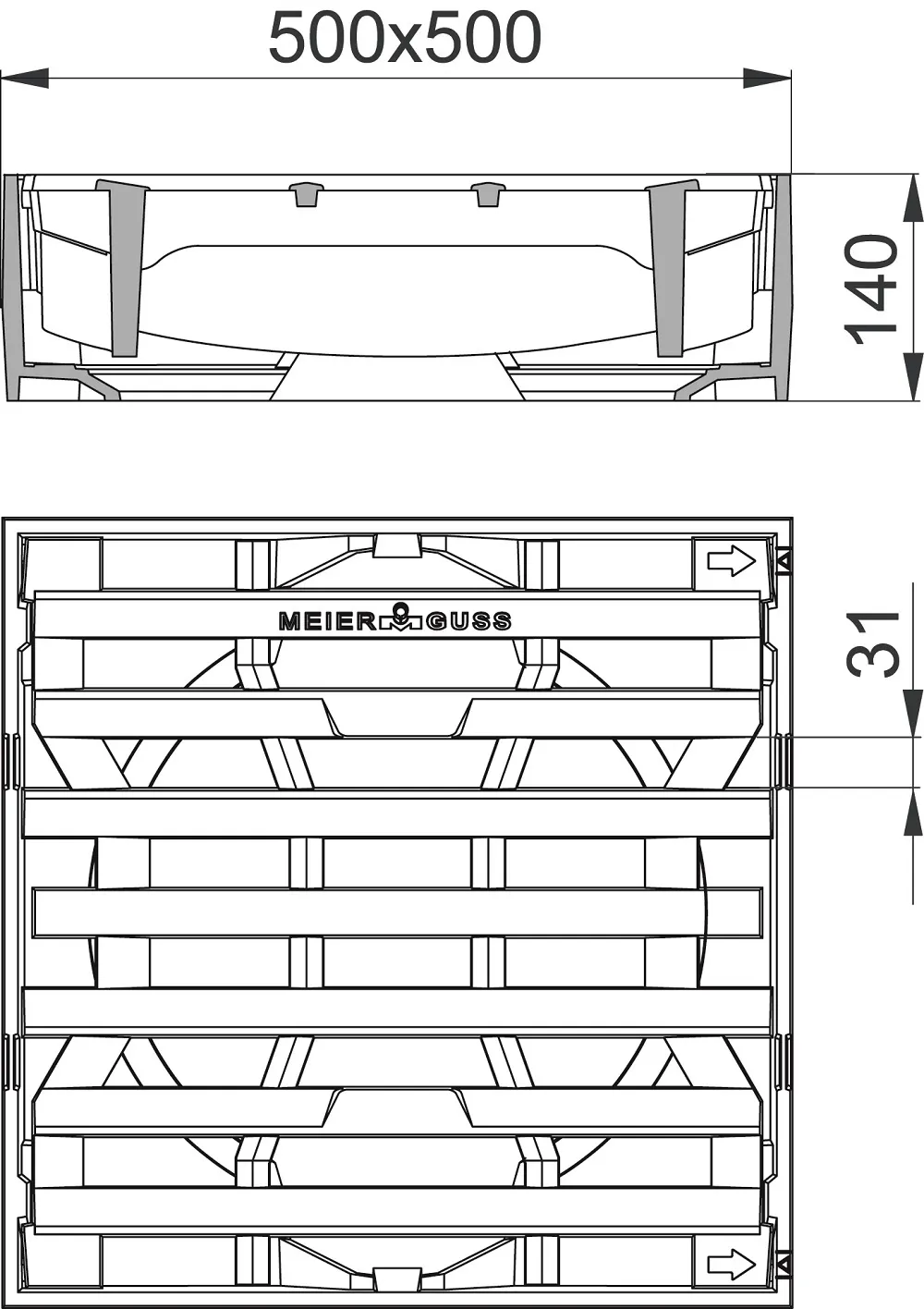 GUSS-AUFSATZ 305/520MM KL.D400 PULT