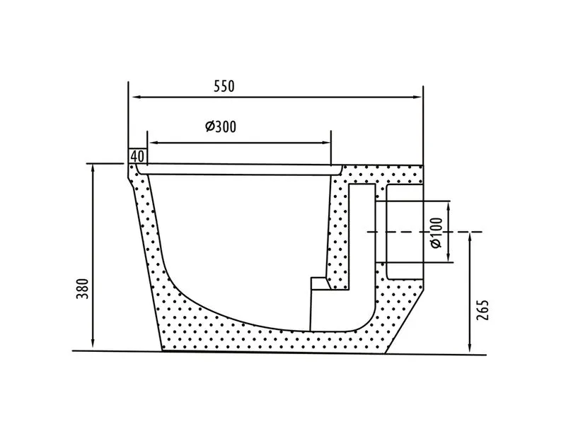 BODEN F. HOF ABG.100MM M.GERUCHSVERSCHL.