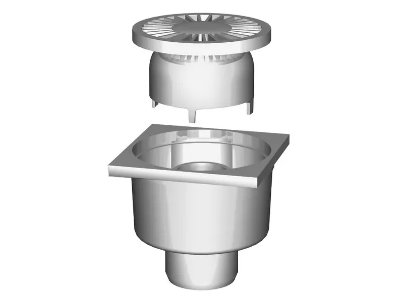 BODENABLAUF 150X150 MM  DN 50      80103