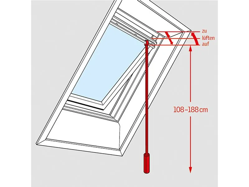 VELUX Teleskopstange ZCT 200 K für GGU, GGL, VU, VL, VG, VX