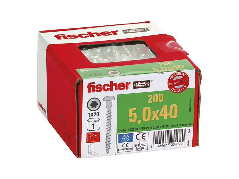 HOLZVERBINDERSCHRAUBEN  5,0X40 MM 200 ST