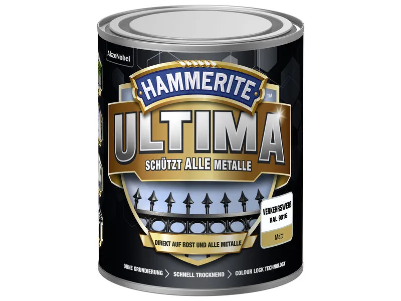 Met.Schutzlack Ultima verk.weiß ma 750ml Hammerite Ultima RAL 9016 matt Met.Schutzlack Ultima verk.weiß ma 750ml Hammerite Ultima RAL 9016 matt