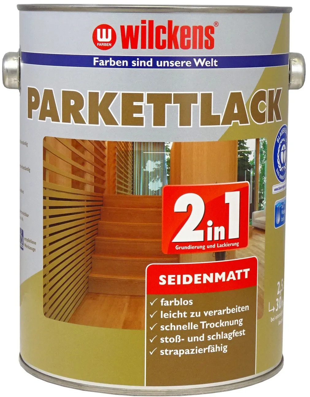WILCKENS 2in1 Parkettlack  2,5 ltr.